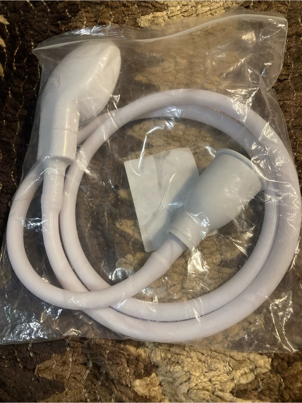 White Handheld faucet attachment  Head with Hose